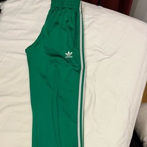 Adidas green track pants